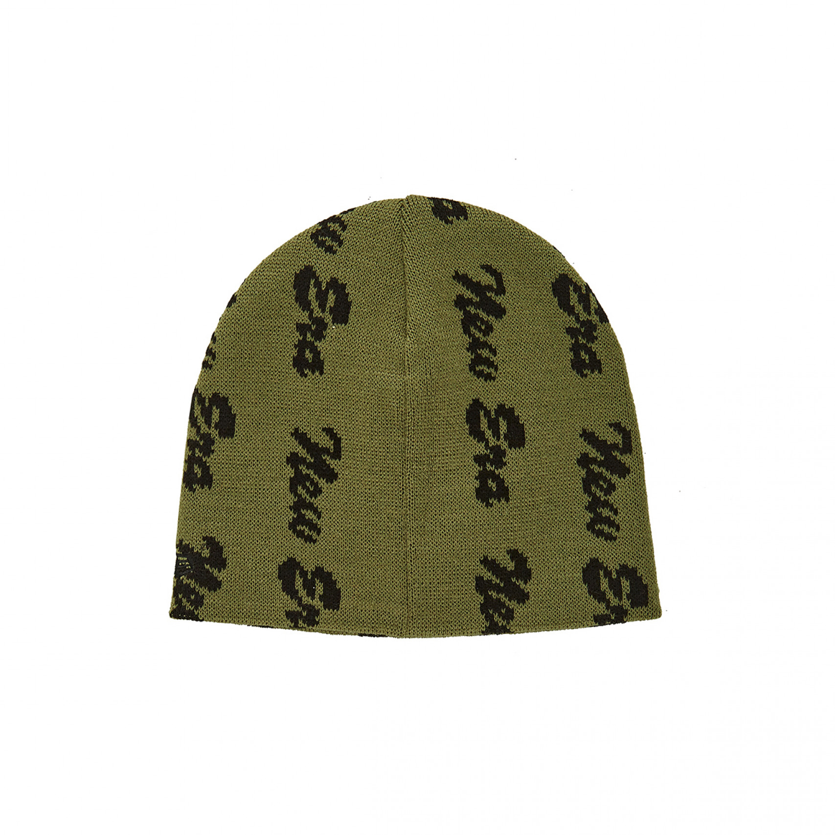 스크립트 자카드 올 오버 베이직 비니 올리브 / 13946845