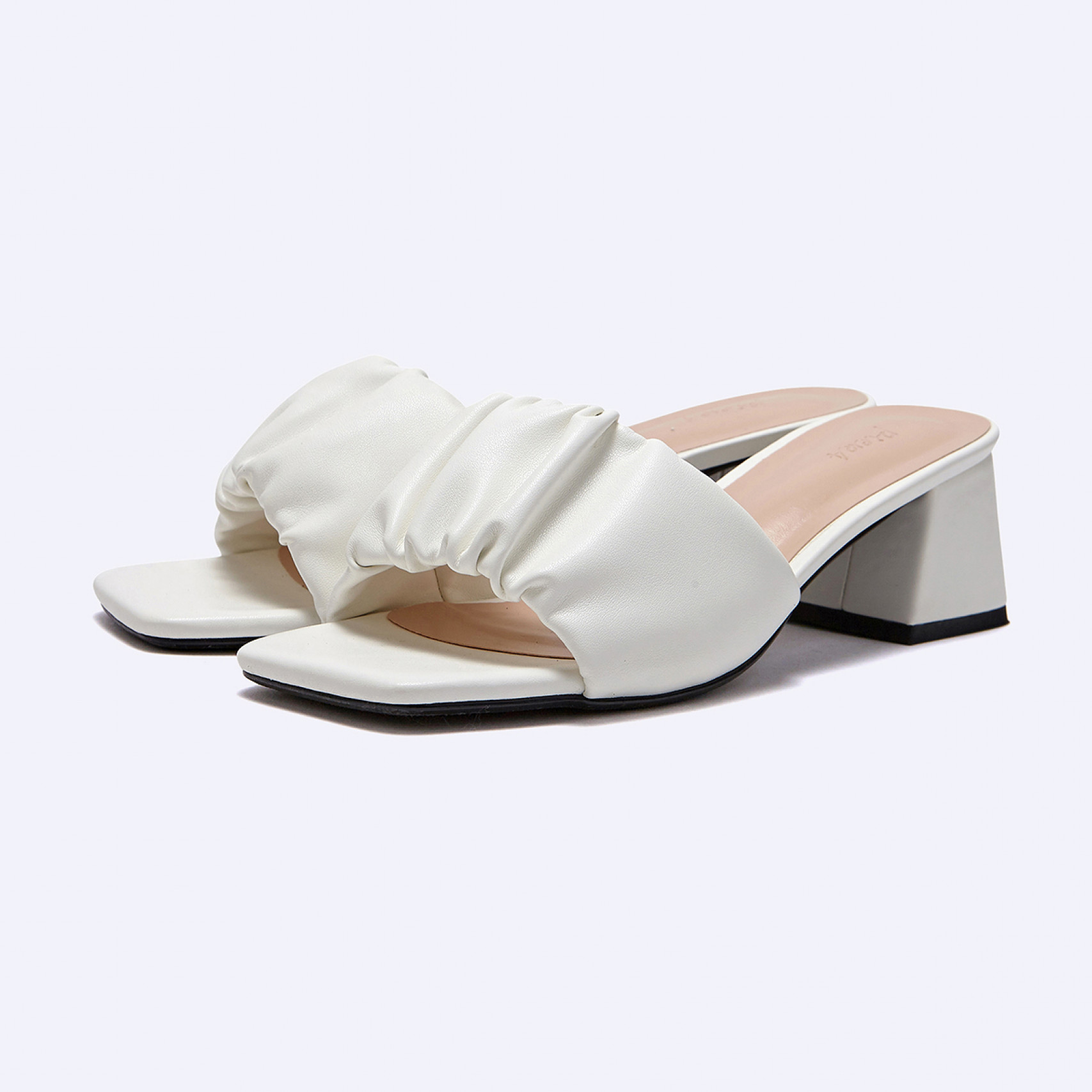 셔링 뮬 아이보리 5cm / FLPRES3W06