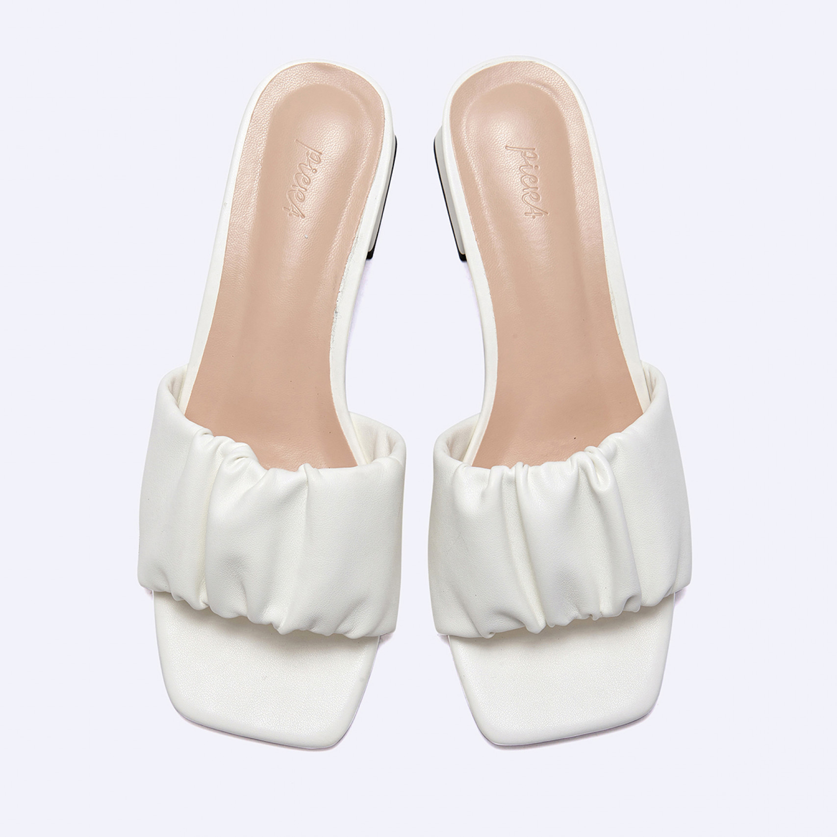 셔링 뮬 아이보리 5cm / FLPRES3W06