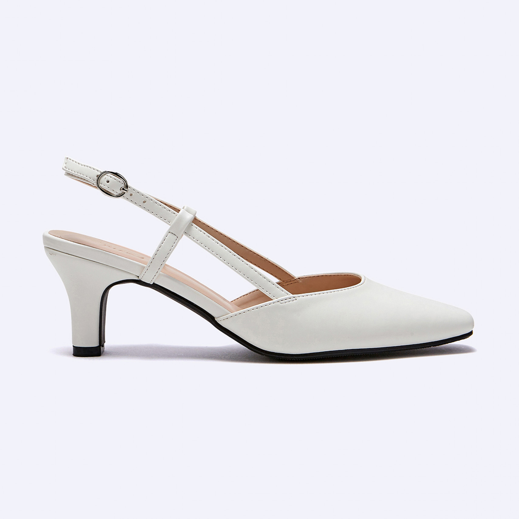 세미스퀘어 슬링백 아이보리 5.5cm / FLPREA3W05