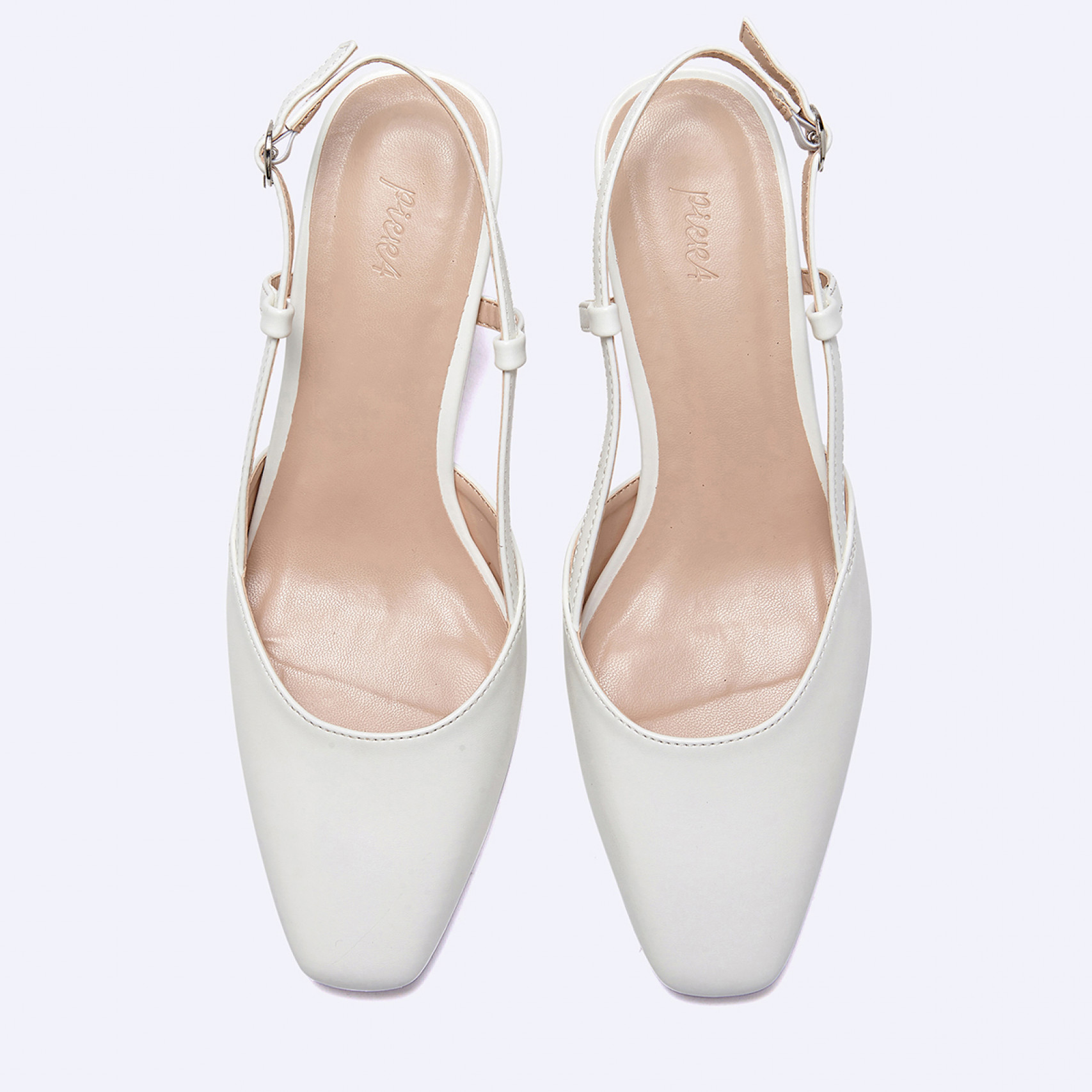 세미스퀘어 슬링백 아이보리 5.5cm / FLPREA3W05