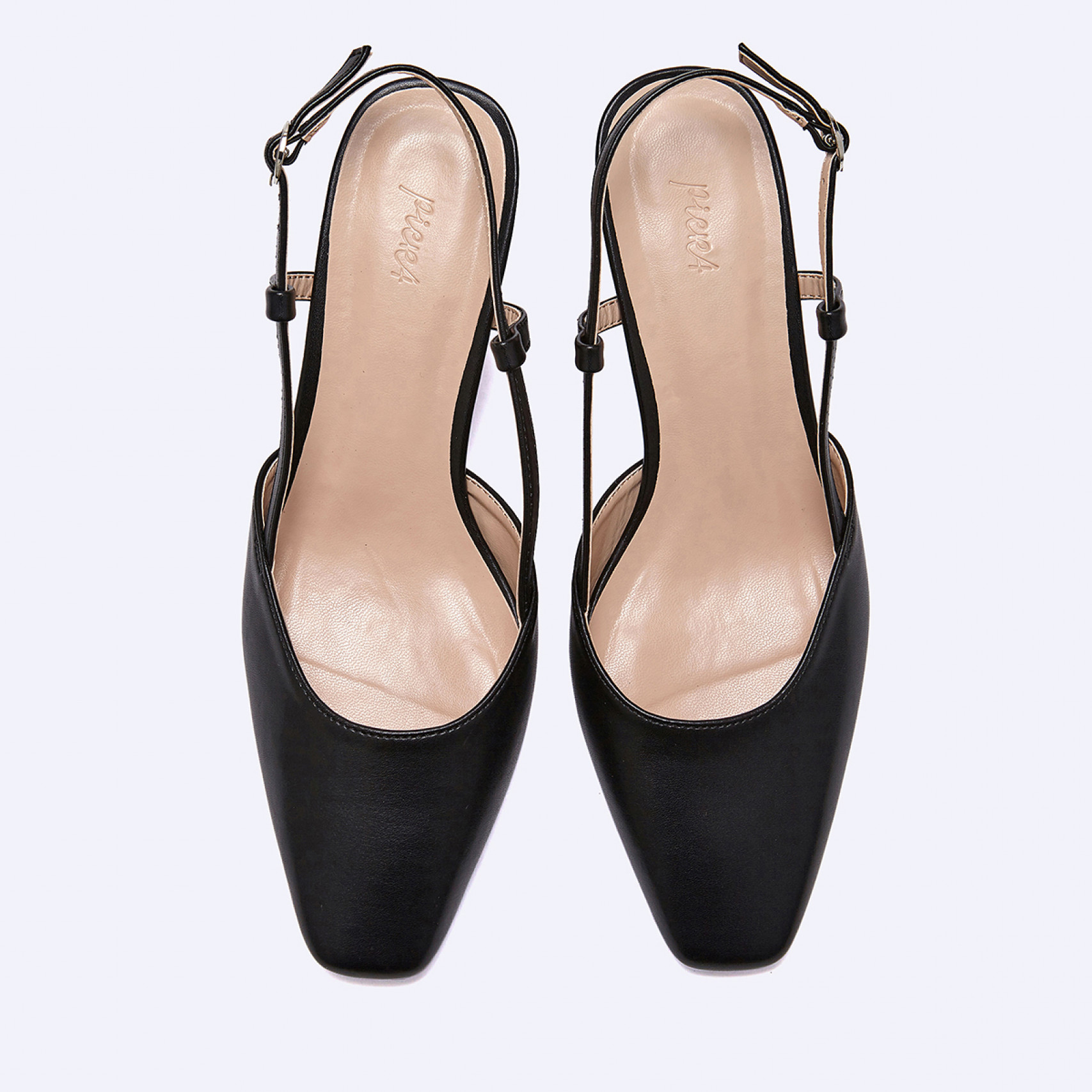 세미스퀘어 슬링백 블랙 5.5cm / FLPREA3W03