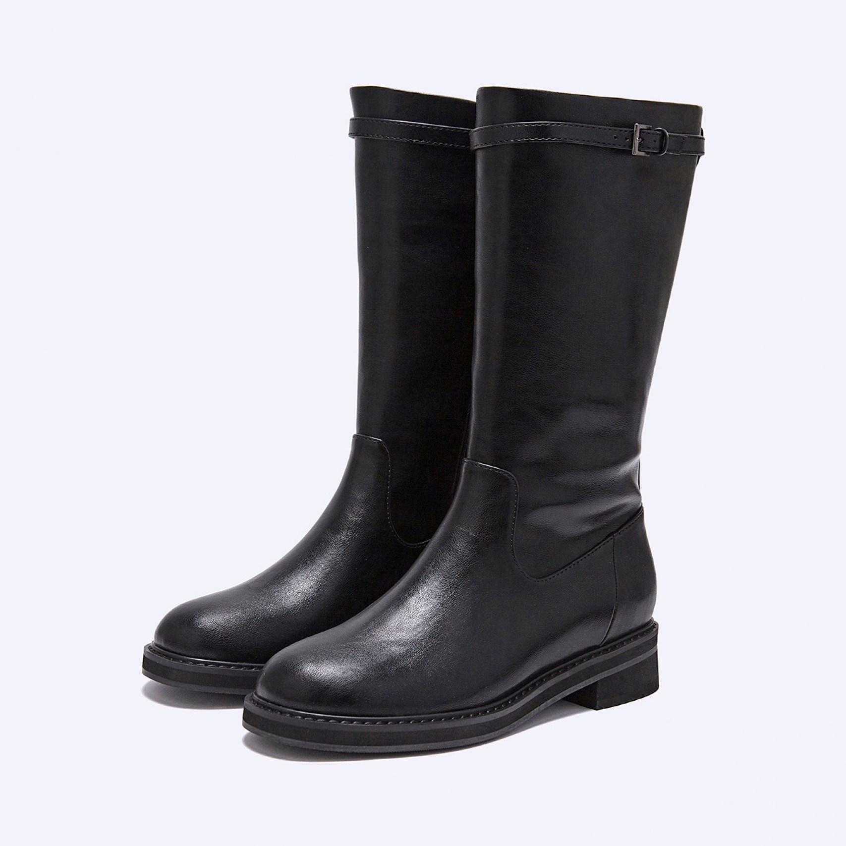 미들 부츠 블랙 4cm / FLPREF3W05