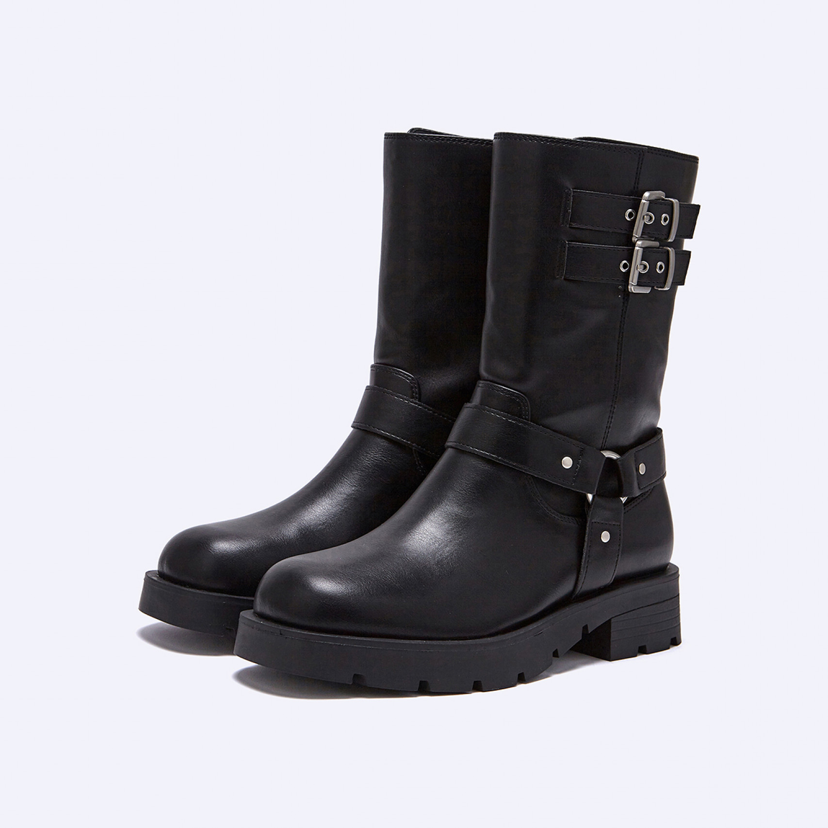 바이커 부츠 블랙 4cm / FLPREF3W08