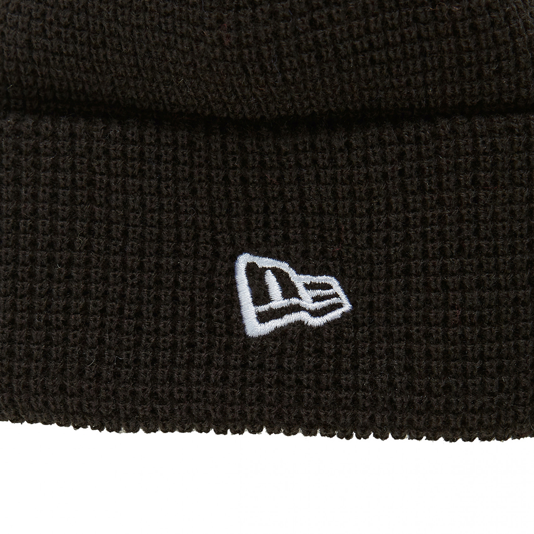 와플 숏 커프 비니 블랙 / 14447215