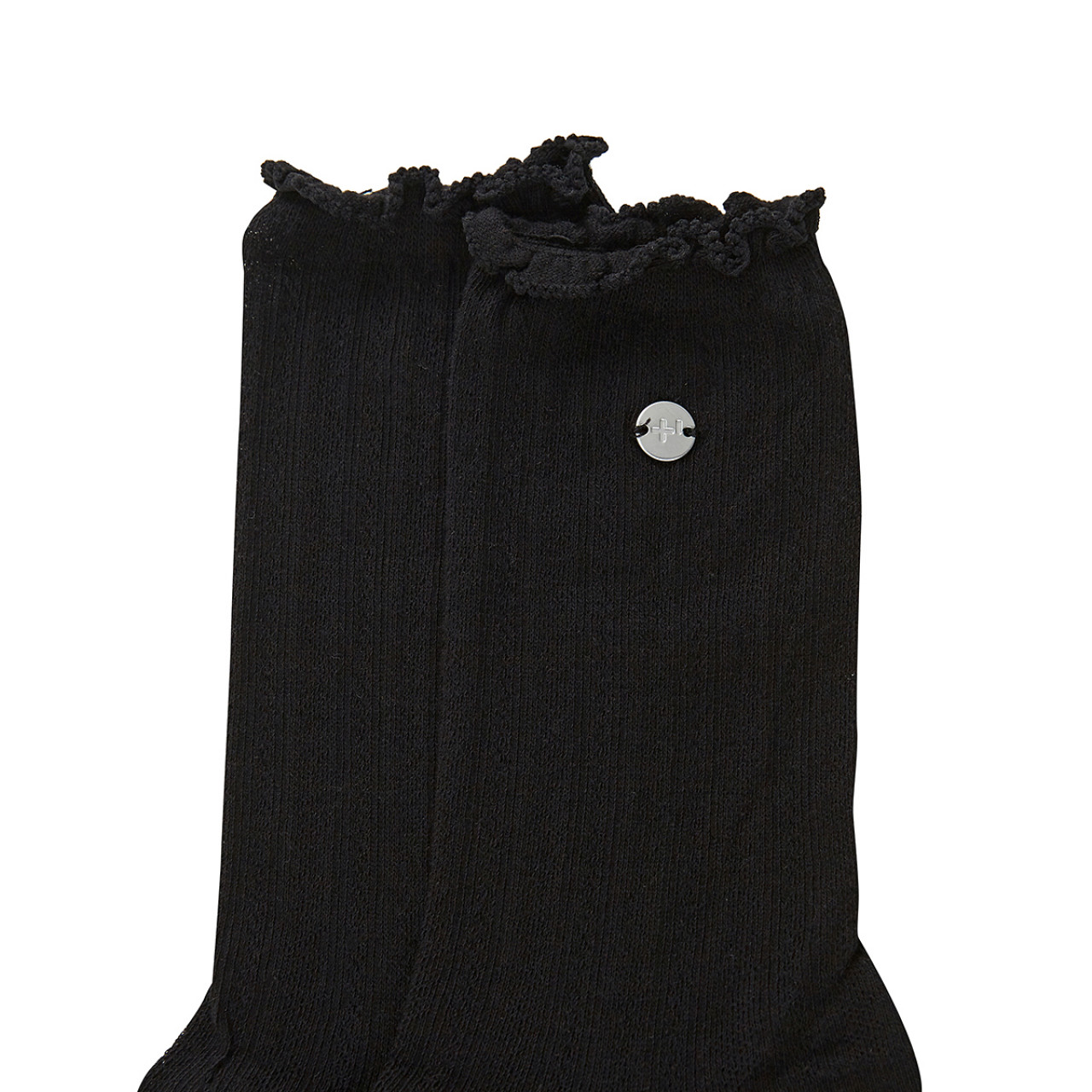 니트 패턴 시스루 양말 블랙 / FLOTFA2L20