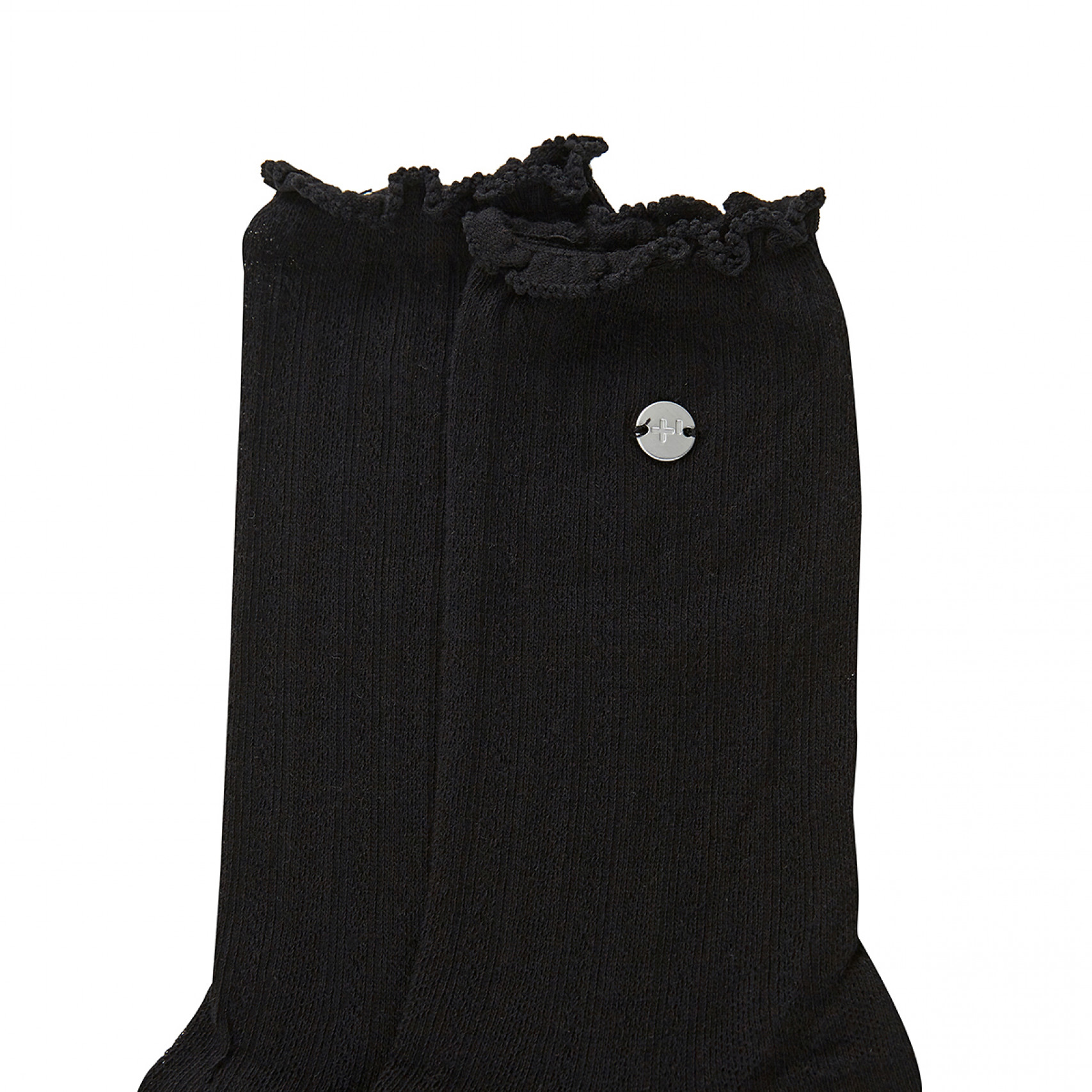 니트 패턴 시스루 양말 블랙 / FLOTFA2L20