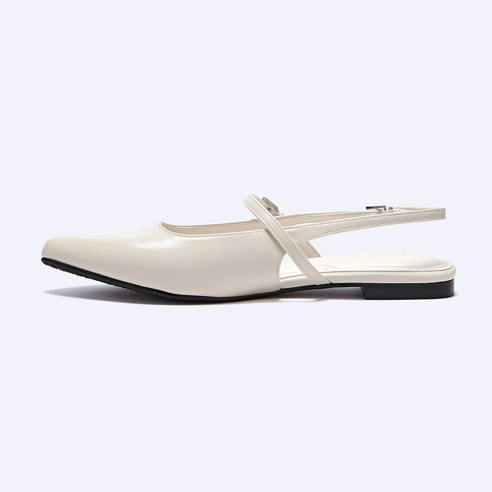 포인티드 토 플랫 슬링백 아이보리 1cm / FLPRFA1W06