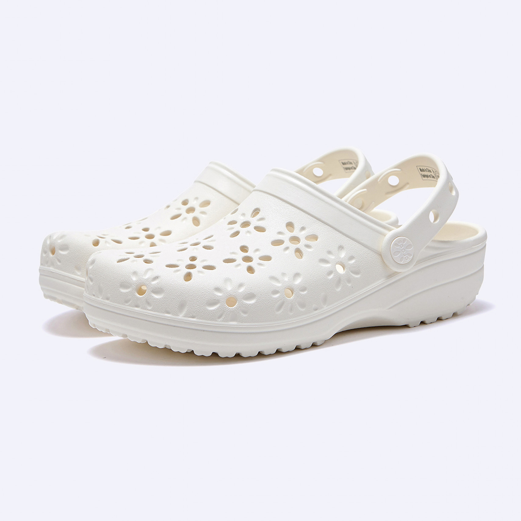 클래식 플로럴 컷 아웃 클로그 크림 / 210927-0WV