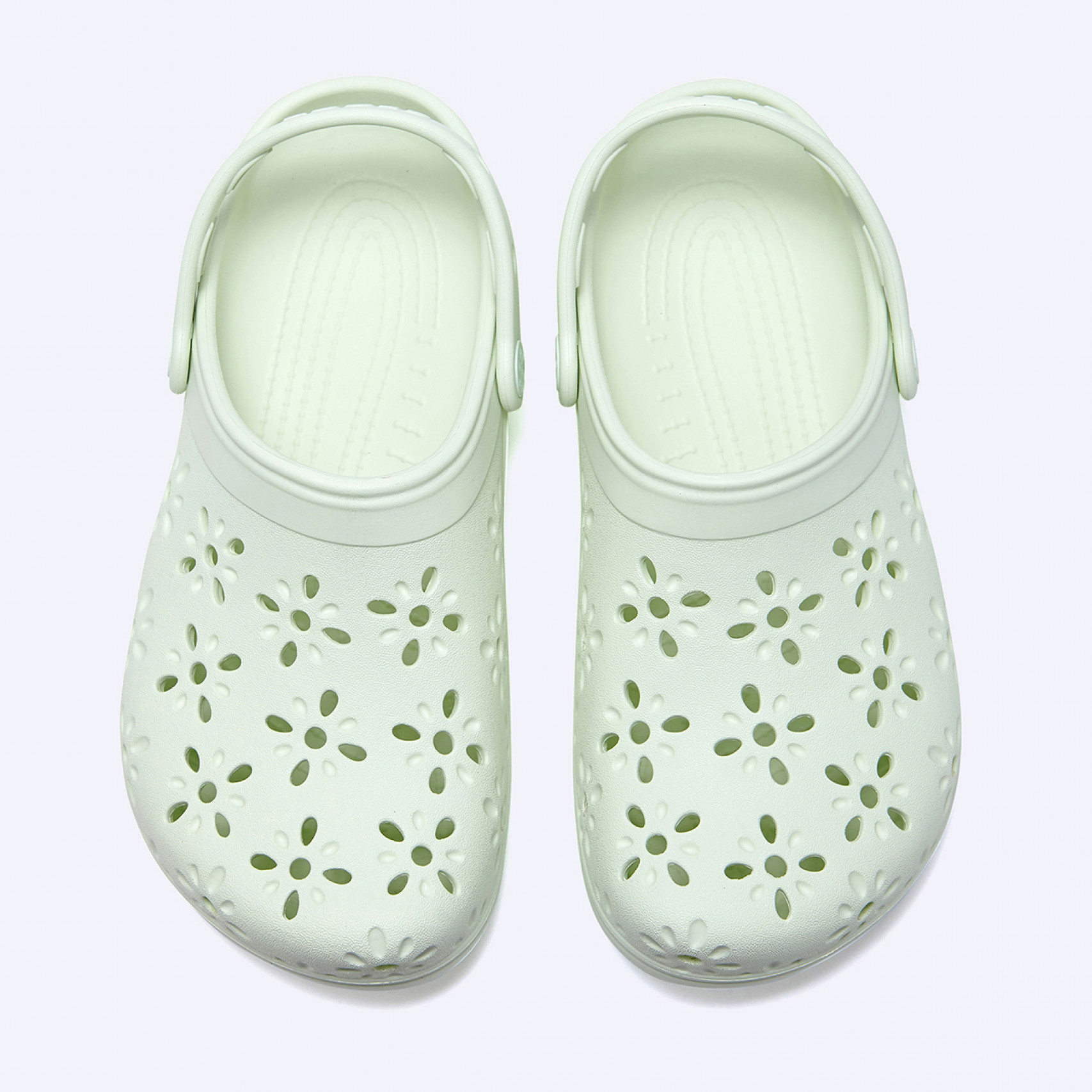 클래식 플로럴 컷 아웃 클로그 라이트 그린 / 210927-3YH