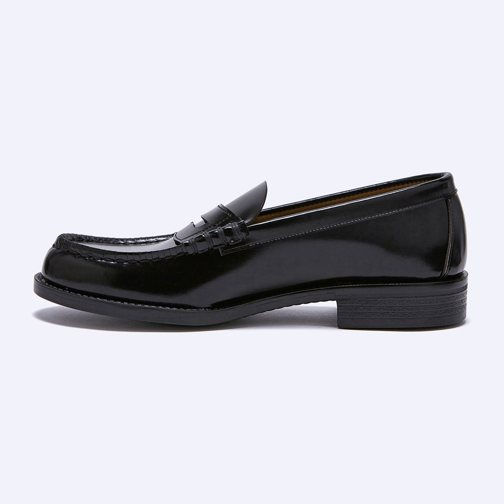 남성용 PU 페니 로퍼 6550-BLACK