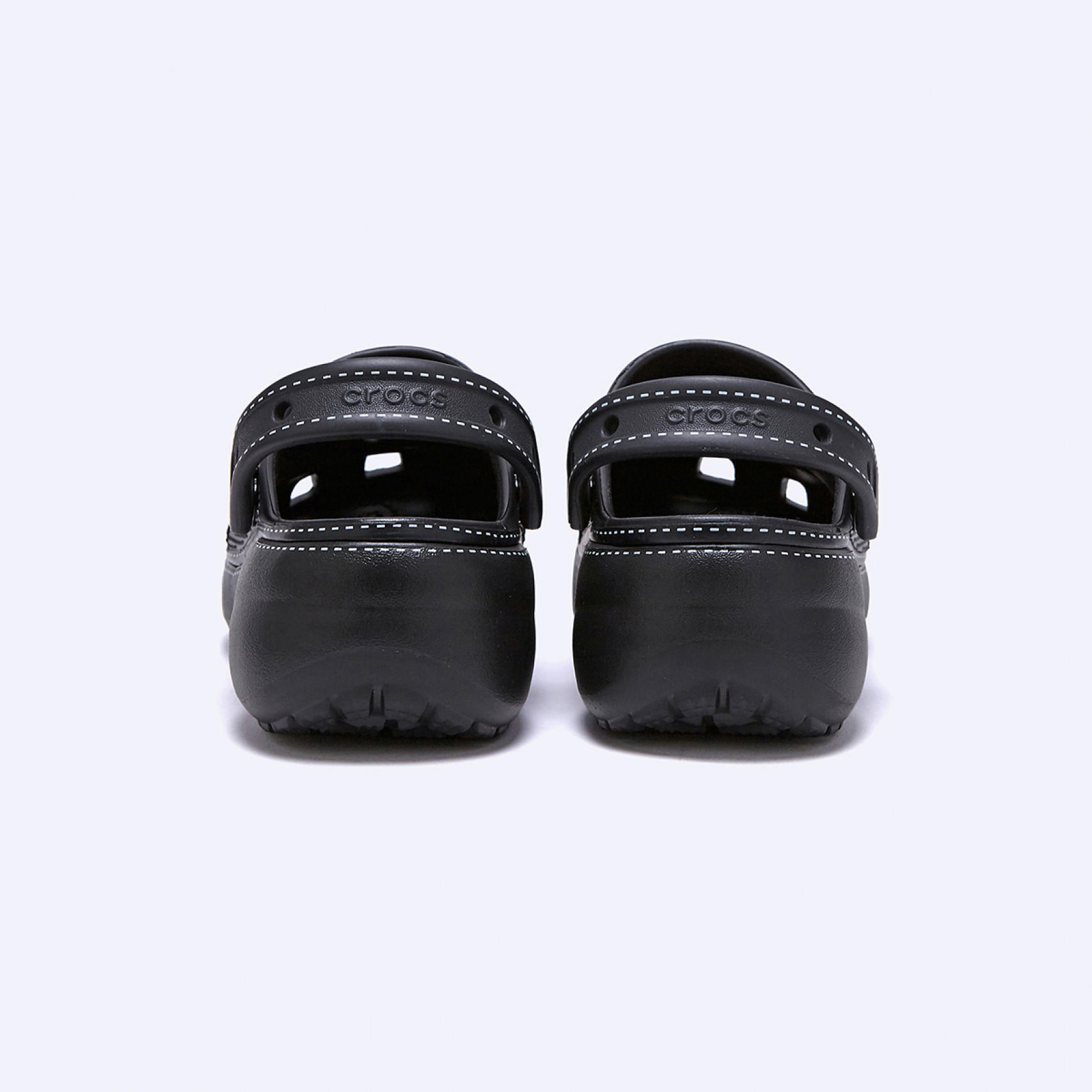 클래식 콘트레스트 스티치 플랫폼 클로그 블랙 / 211536-001