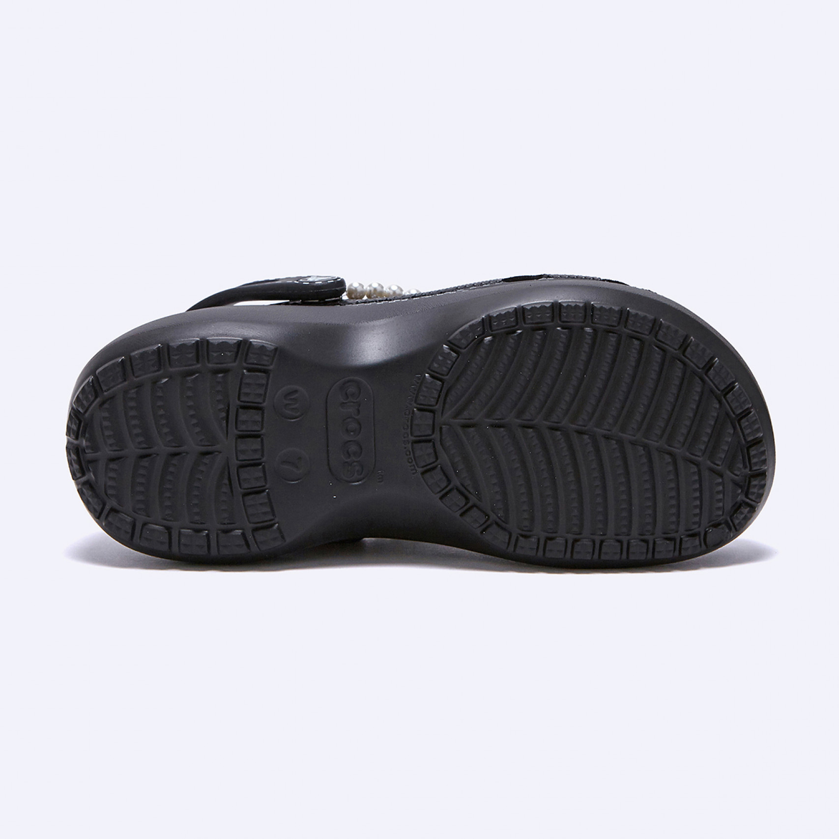 클래식 콘트레스트 스티치 플랫폼 클로그 블랙 / 211536-001