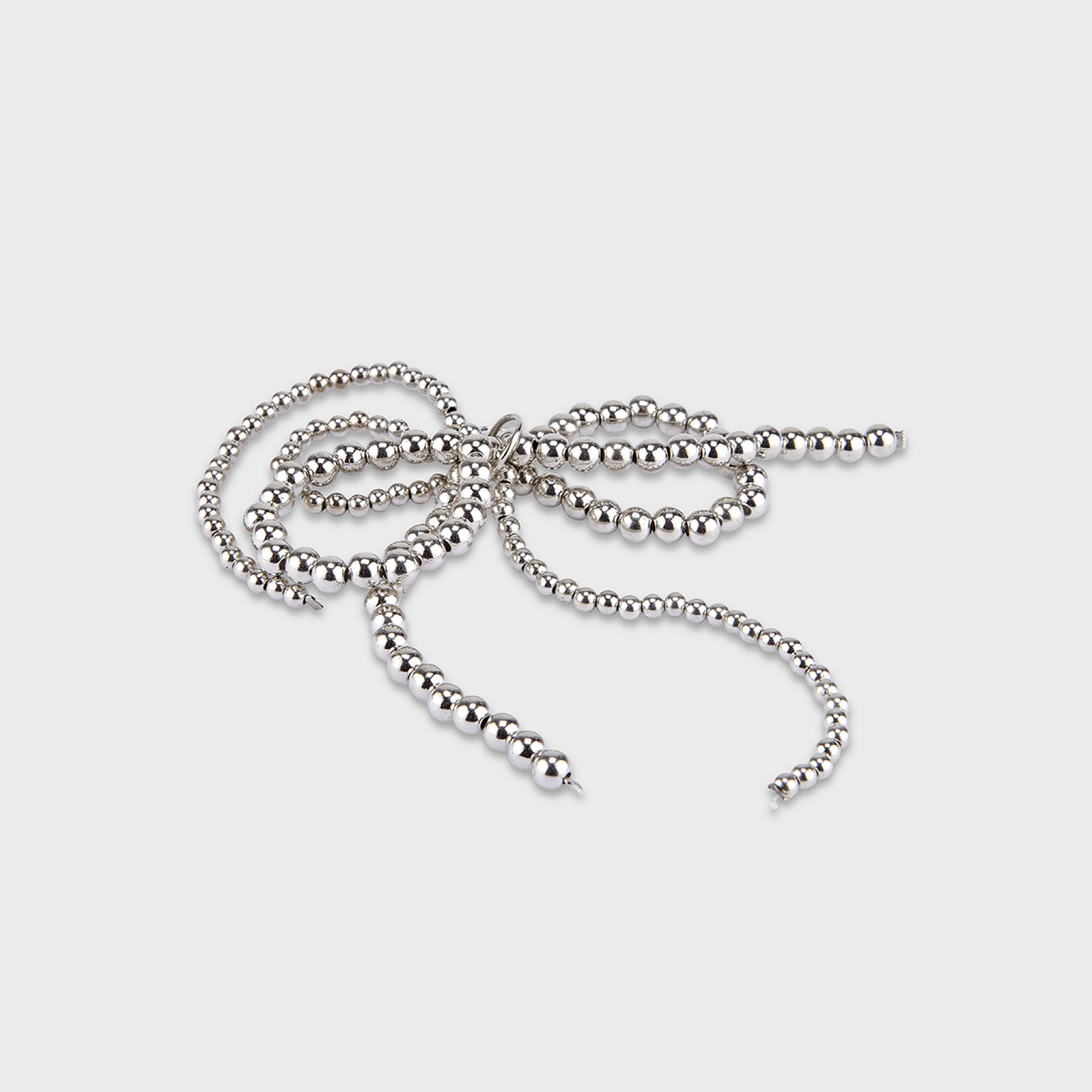 비즈 더블 리본 참 실버 / FLOTFA3A09