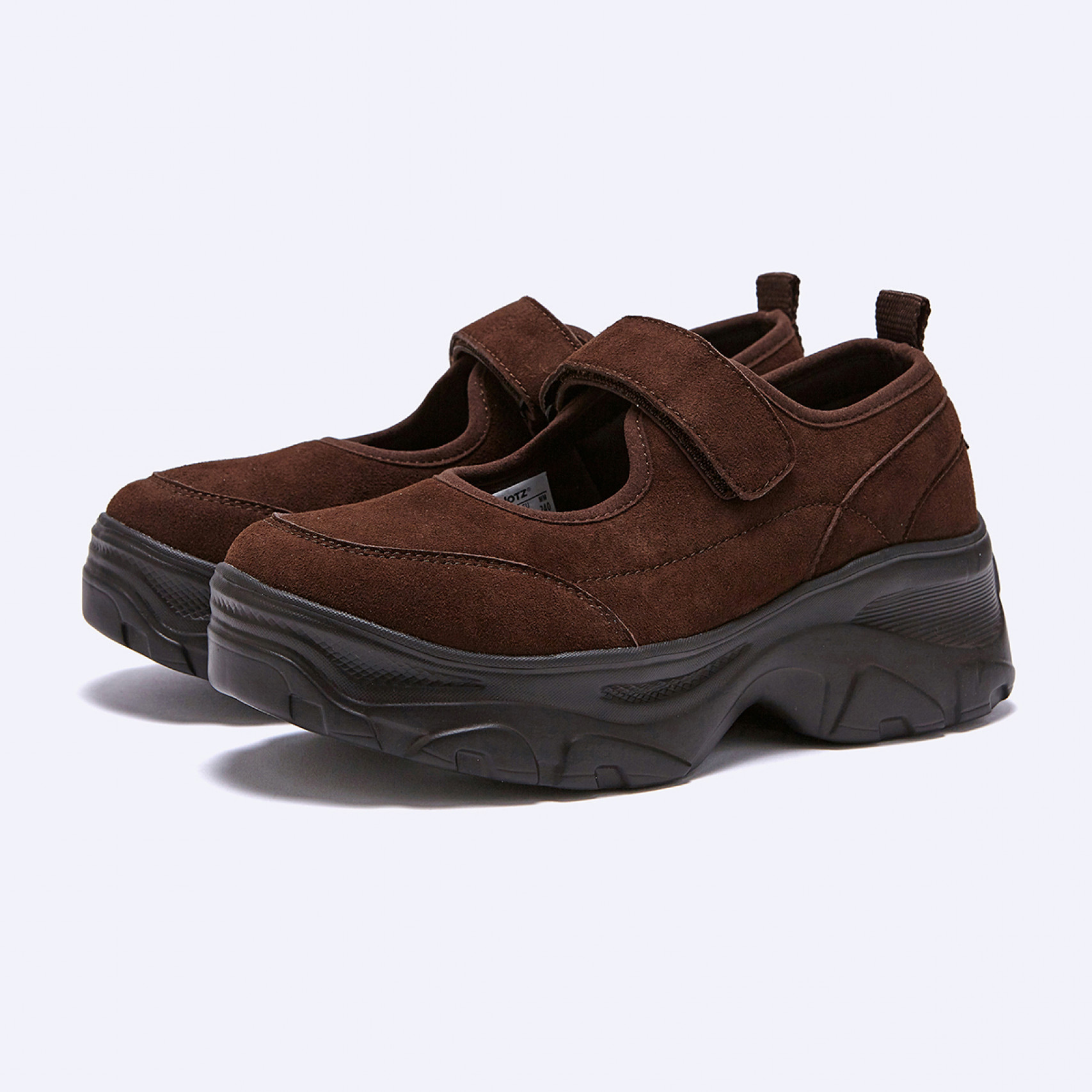 로미타 스웨이드 플랫폼 벨크로 메리제인슈즈 브라운 / FLOTFA3W53