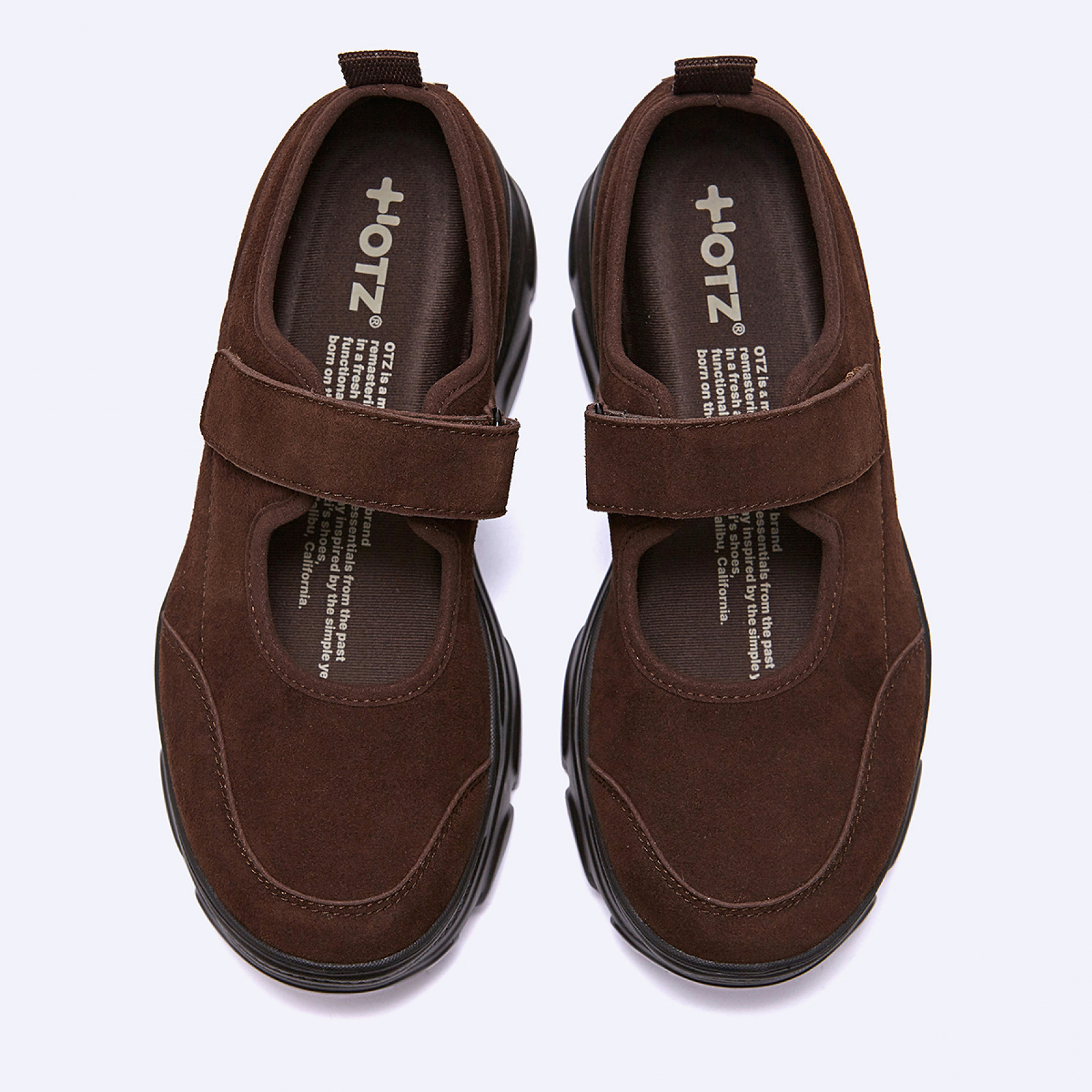 로미타 스웨이드 플랫폼 벨크로 메리제인슈즈 브라운 / FLOTFA3W53