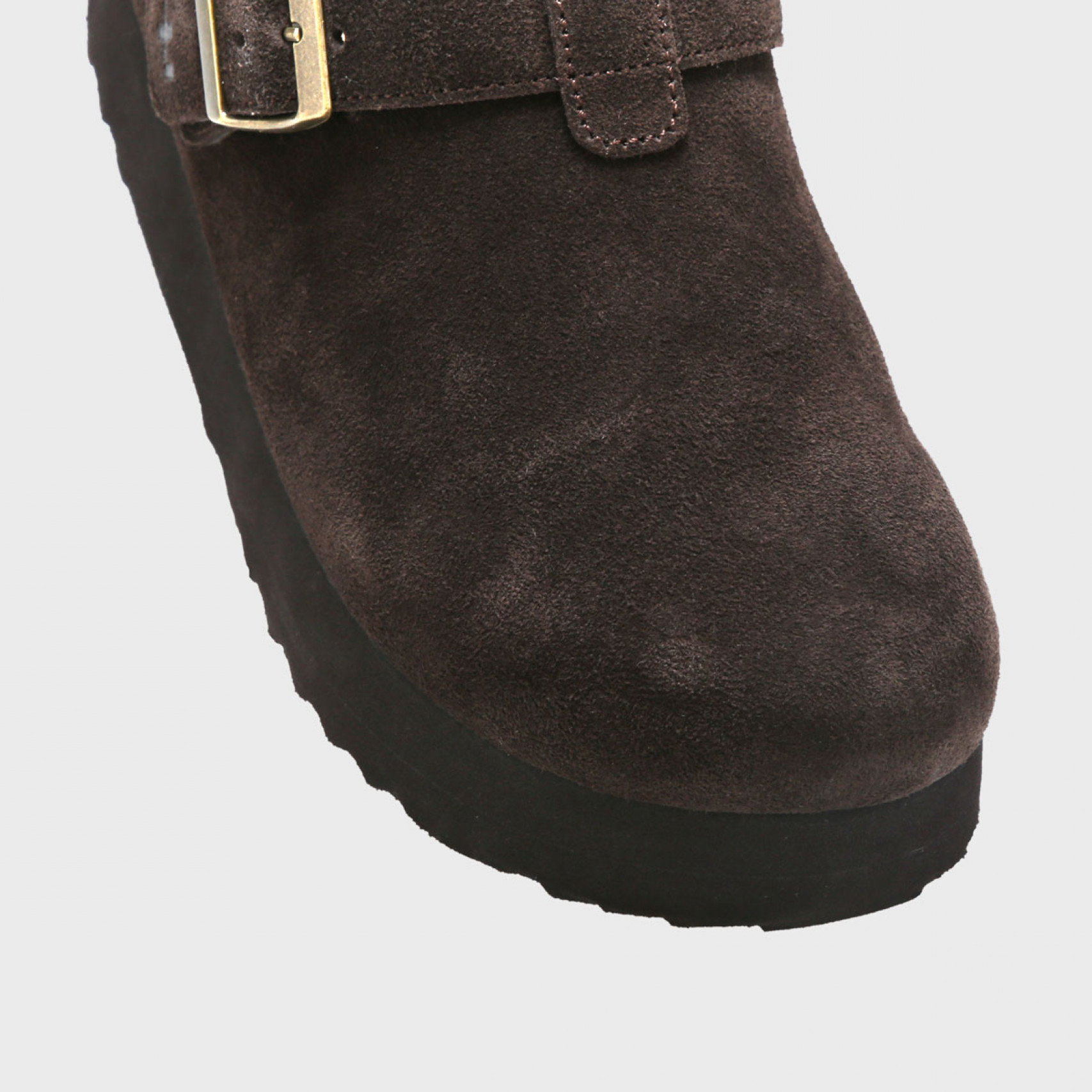 토피 스웨이드 클로그 브라운 여성 / FLOTFA3W47