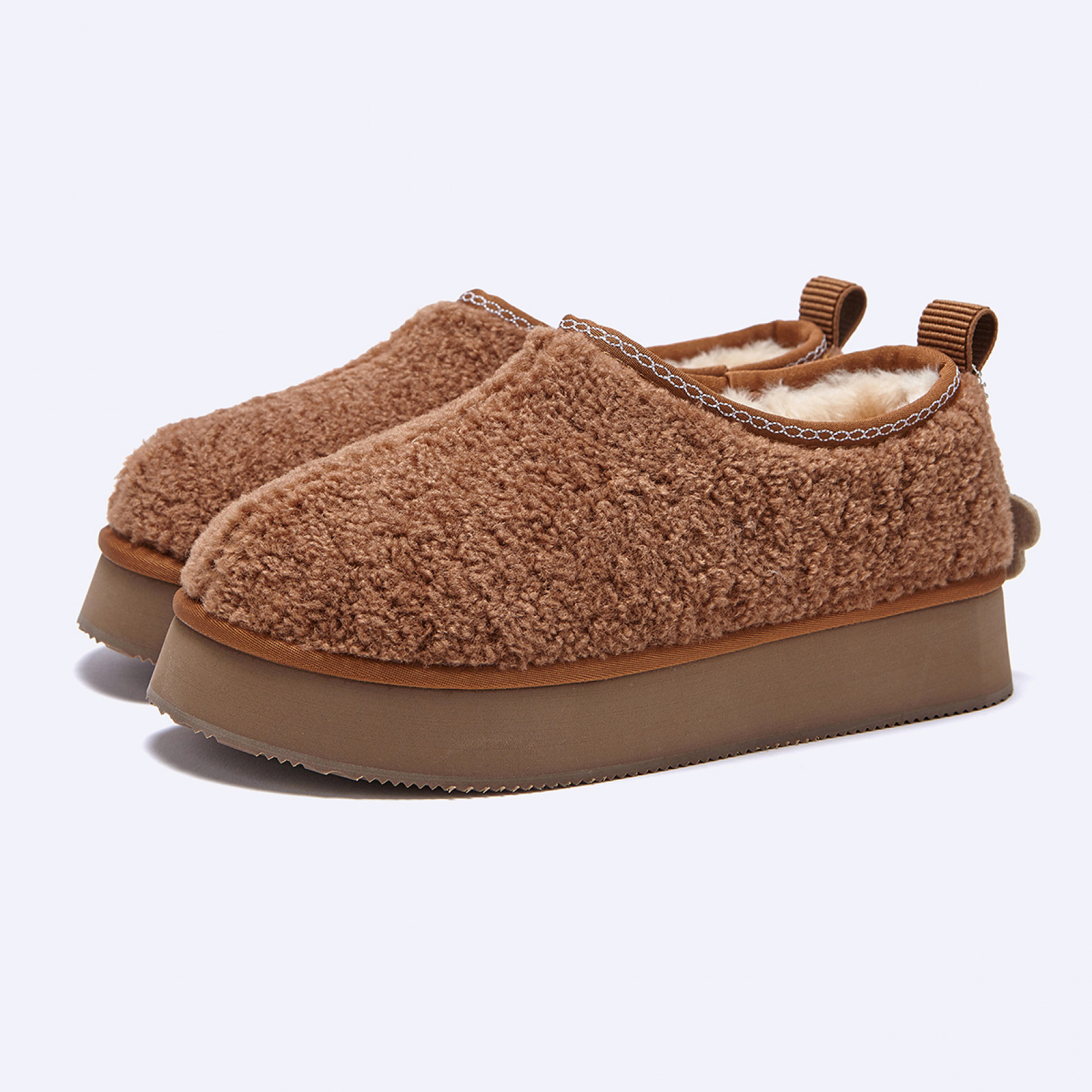 벌루니 플랫폼 퍼 클로그 카멜 / FLOTFF4W18