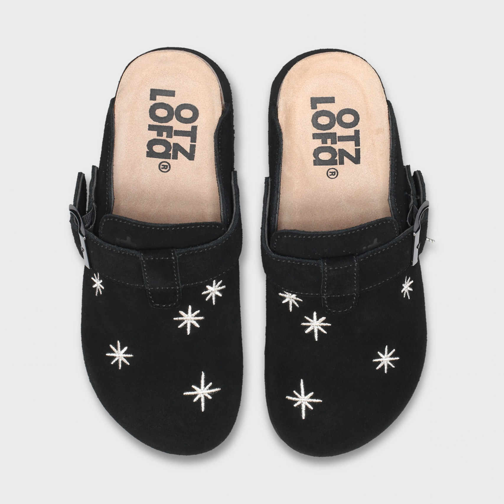 오찌x로파서울 토피 스웨이드 클로그 블랙 / FLOTFA3W49