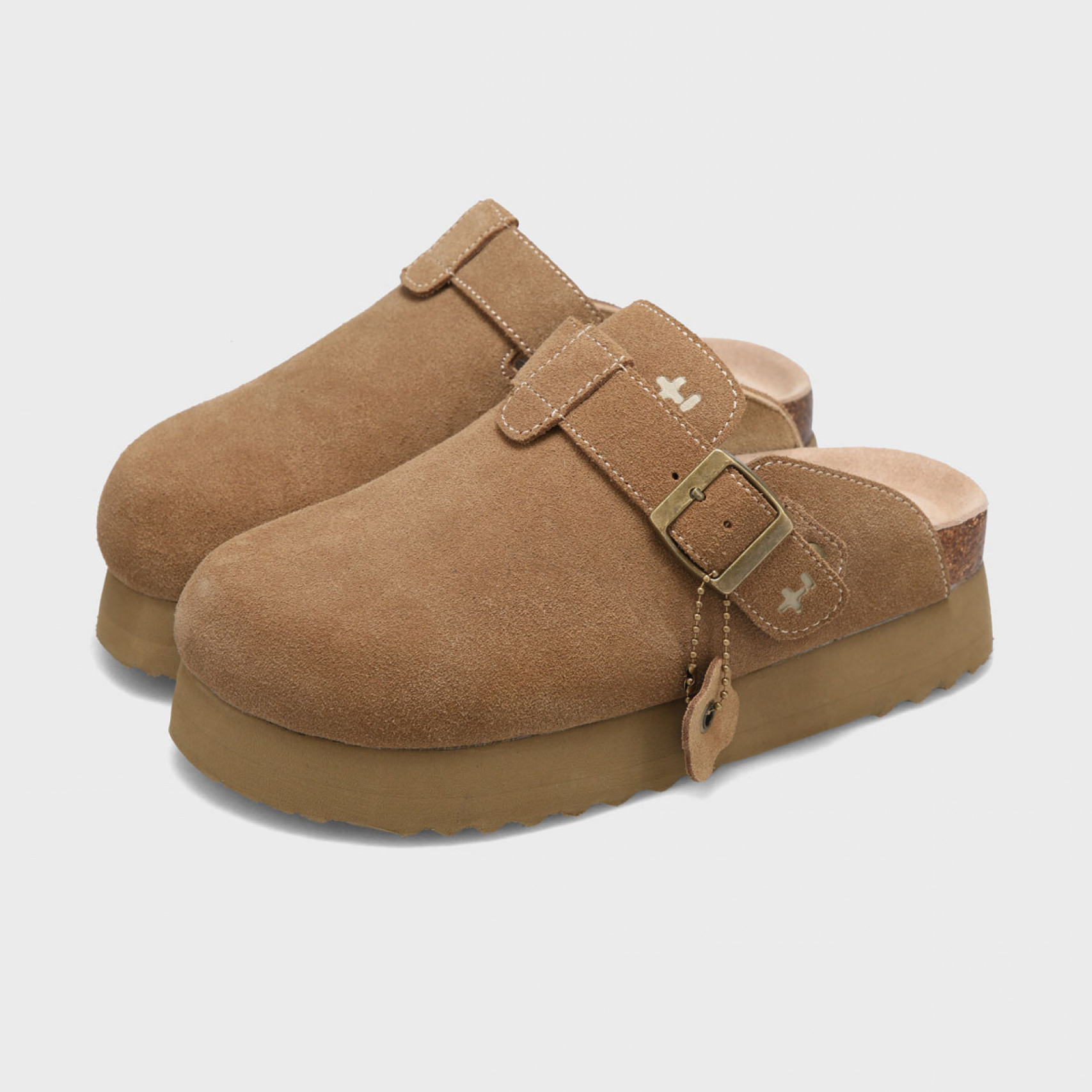 토피 스웨이드 클로그 베이지 여성 / FLOTGA1W46