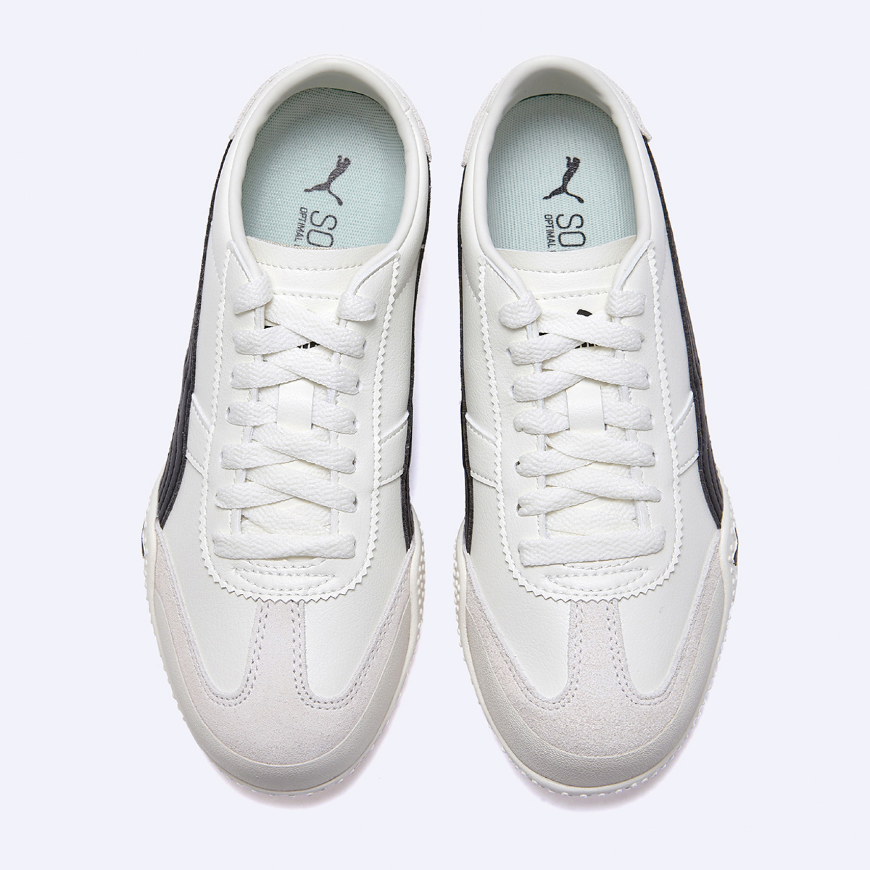 벨라 UT 레더 웜 화이트 블랙 여성 / 40525601