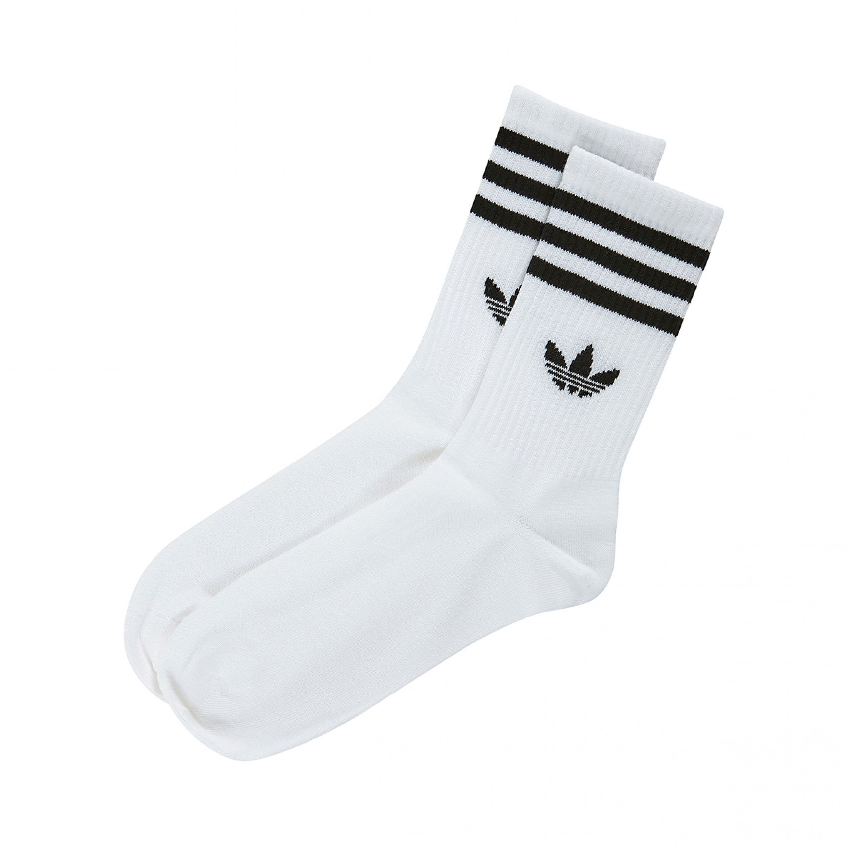 3 스트라이프 크루 삭스 3팩 화이트 / JV7401