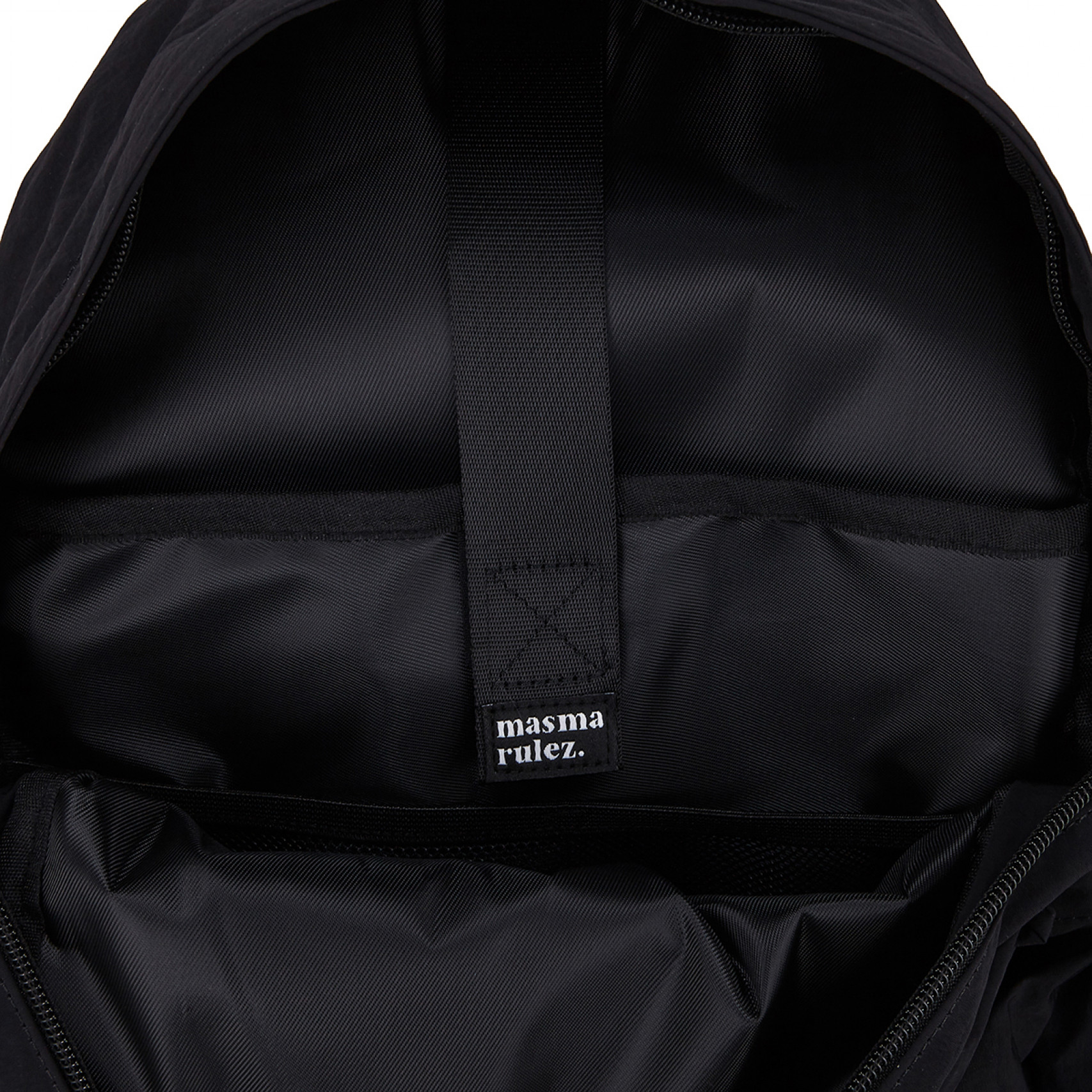 미니 리본 포켓 백팩 블랙