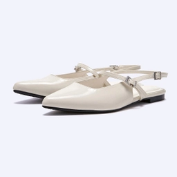 포인티드 토 플랫 슬링백 아이보리 1cm / FLPRFA1W06