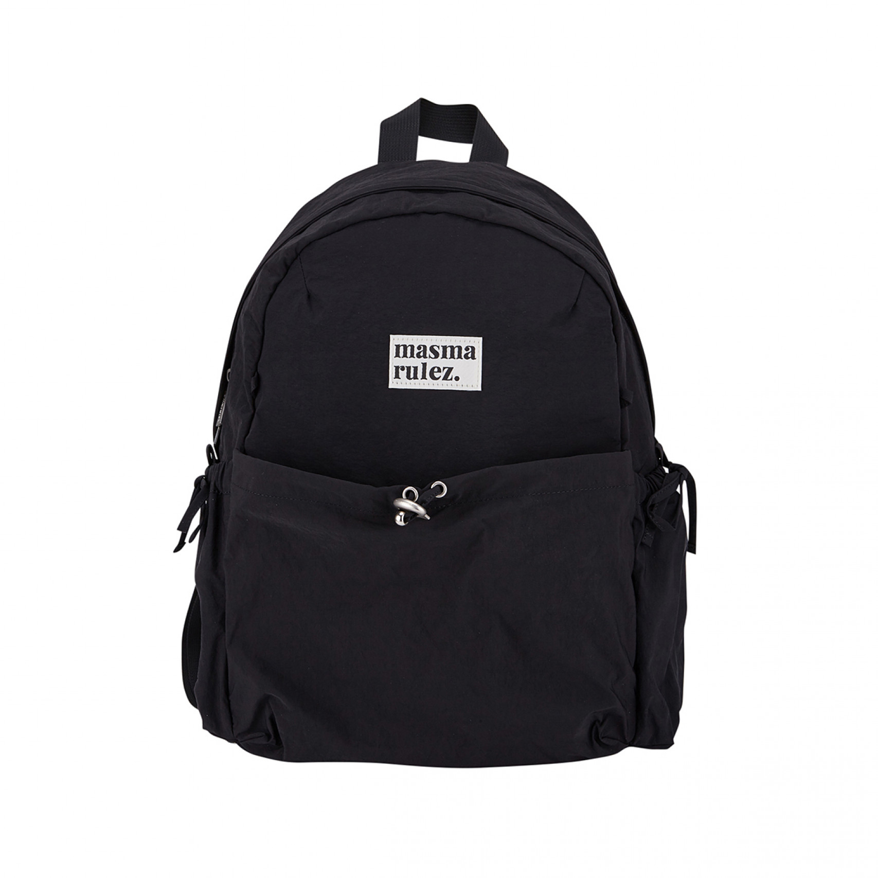 미니 리본 포켓 백팩 블랙